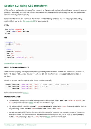 Css notes for professionals | PDF