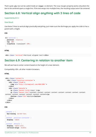 Css notes for professionals | PDF