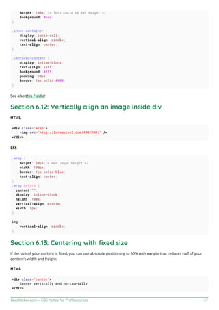Css notes for professionals | PDF