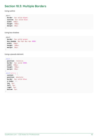 Css notes for professionals | PDF