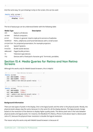 Css notes for professionals | PDF