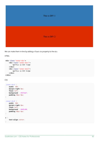 Css notes for professionals | PDF