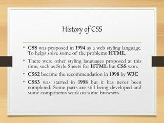 CSS Comprehensive Overview | PPT