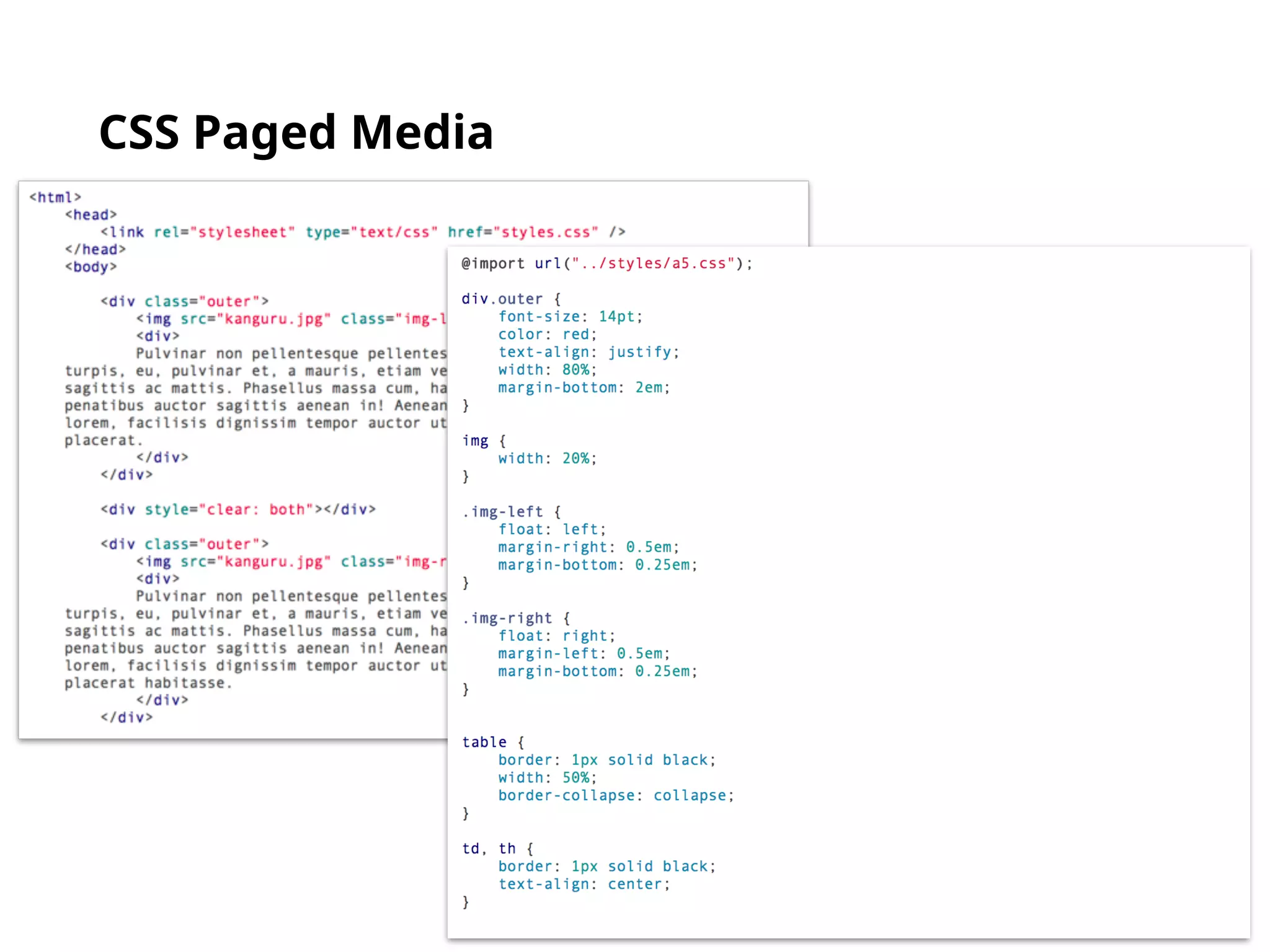 CSS Paged Media
 