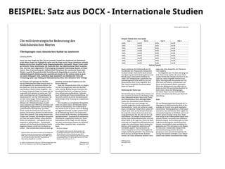 BEISPIEL: Satz aus DOCX - Internationale Studien
 