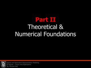 The vector is generated randomly with few (say L) non-zeros at random locations and with random values. NNA sparse & random vectorKA fixed Dictionary   Sparse Modeling of Signals MWe shall refer to this model as SparselandSparse and Redundant Representation Modeling of Signals – Theory and Applications By: Michael Elad