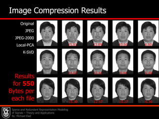Similar results exist for other pursuit algorithms (Dantzig Selector, Orthogonal Matching Pursuit, CoSaMP, Subspace Pursuit, …)Sparse and Redundant Representation Modeling of Signals – Theory and Applications By: Michael Elad