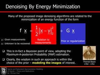 5?Remove Additive Noise   Noise Removal?Our story begins with image denoising …Important: (i) Practical application; (ii) A convenient platform                       (being the simplest inverse problem) for testing basic ideas in image processing, and then generalizing to more complex problems.