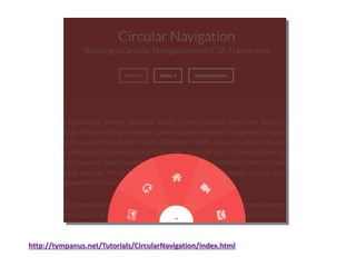 http://tympanus.net/Tutorials/CircularNavigation/index.html

 