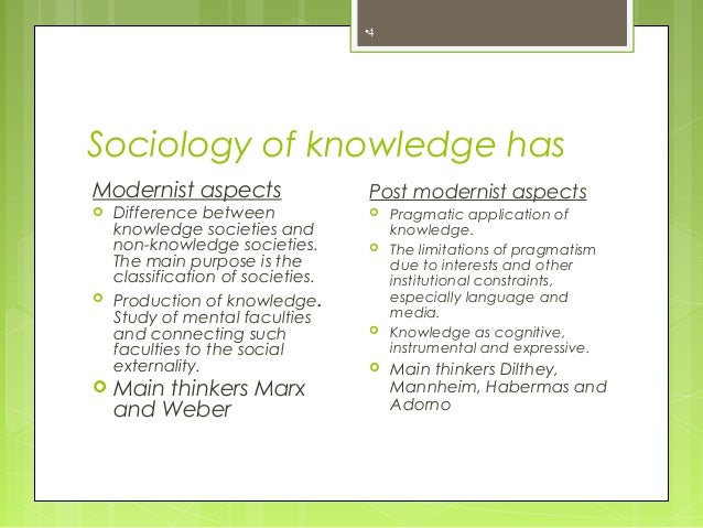 sociology of knowledge thesis