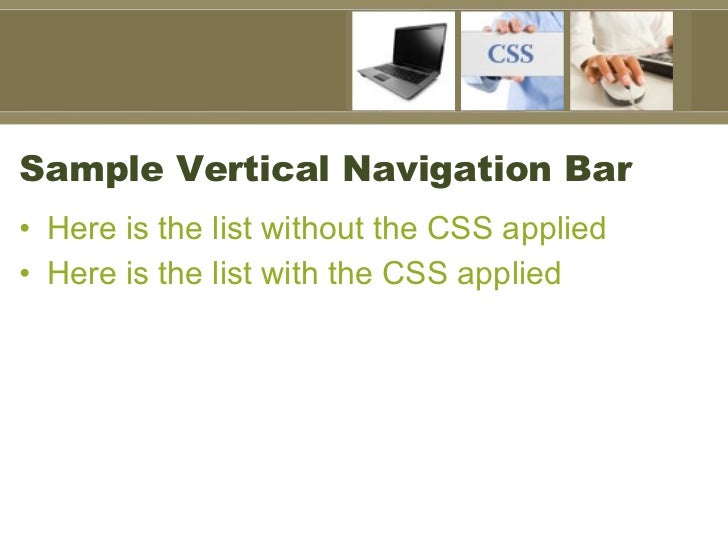 Sample Vertical Navigation Bar Here