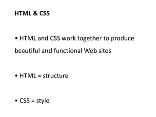 Css presentation introdution with sample basic projects | PPT
