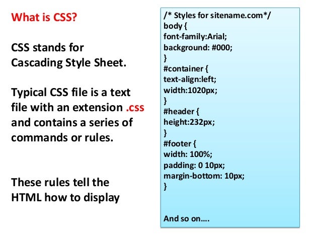 Css presentation introdution with sample basic projects