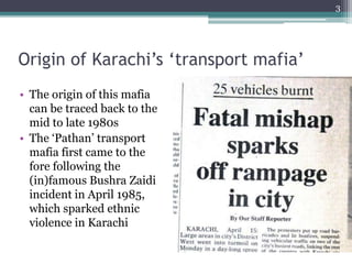 Mafia Domination or Victims of Neo-Liberalization? Woes of Karachi's ...