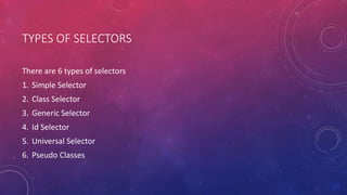 Css selectors | PPTX