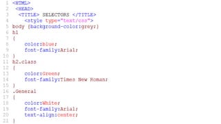 Css selectors | PPTX