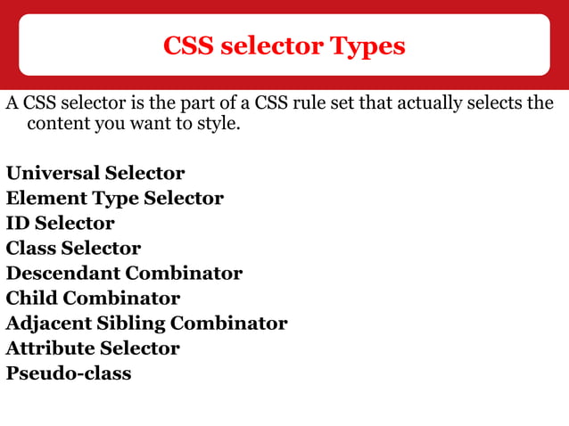 Css selectors | PPT | Free Download