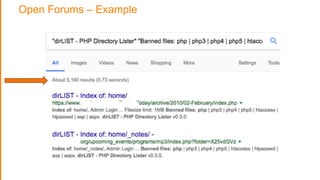Open Forums – Example
 