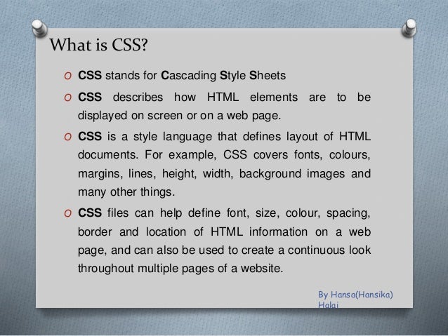 Meaning of CSS
