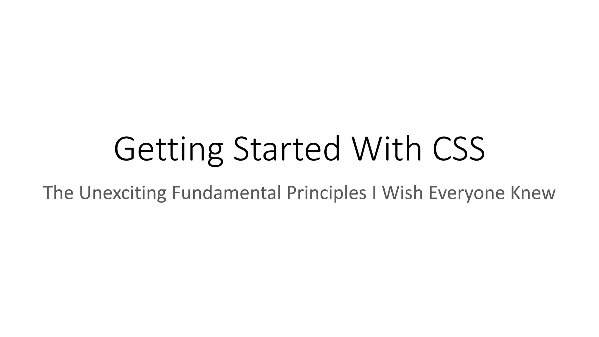 Getting Started With CSS | PPT