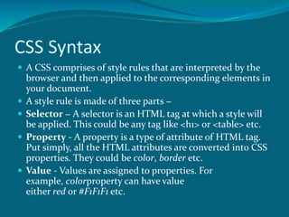 CSS Cascade Style Sheet | PPT