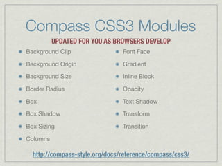 Authoring Stylesheets with Compass & Sass Slide 48