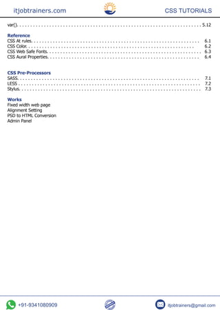 CSS syllabus | PDF | Web Development | Internet