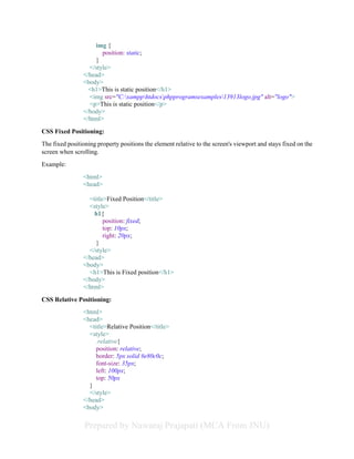 CSS styling and adding description about | PDF