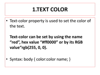 Css Text Formatting | PPTX