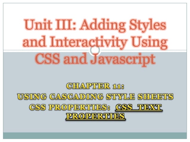 Css text property | PPT