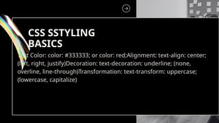 Mastering Web Typography: Fonts, Styling, and Debugging Techniques | PPTX