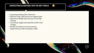 Mastering Web Typography: Fonts, Styling, and Debugging Techniques | PPTX