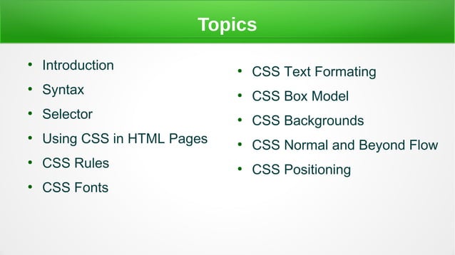 CSS Basics | ODP | Web Design and HTML | Internet