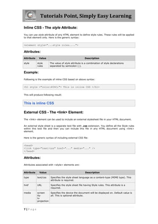 Css tutorial | PDF
