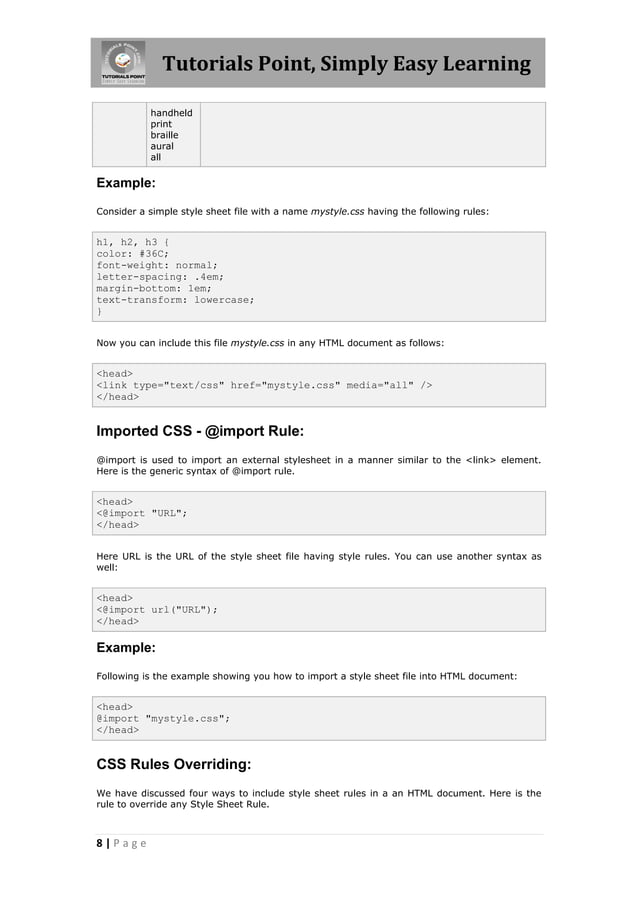 Css tutorial | PDF