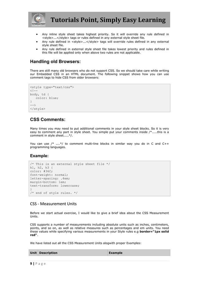 Css tutorial | PDF