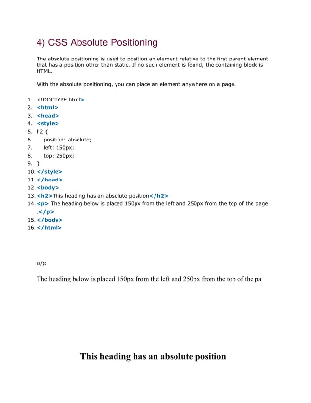CSS Tutorial For Basic Students Studying | PDF