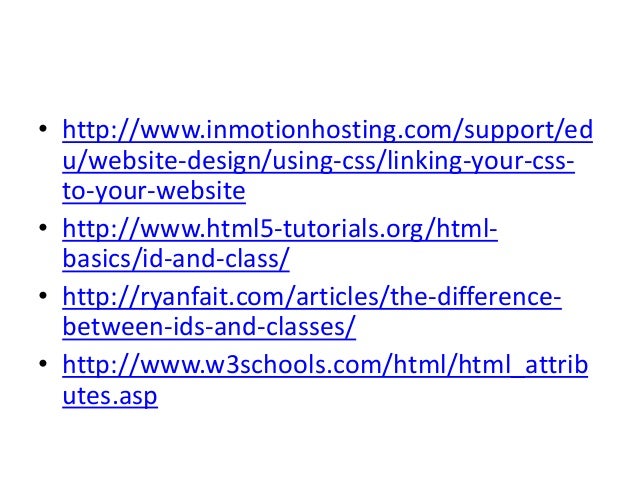 Difference between id and class in html w3schools v rias classes