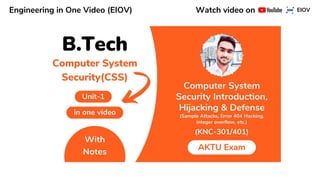 Computer System Security Unit 1 EIOV PDF | PDF