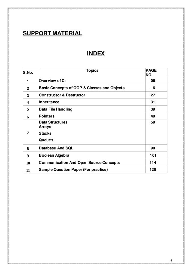 CBSE XII COMPUTER SCIENCE STUDY MATERIAL BY KVS