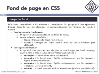Fond de page en CSS
Maroua BAKRI HOSNI - ENSI
54
Année Universitaire: 2012-2013
 