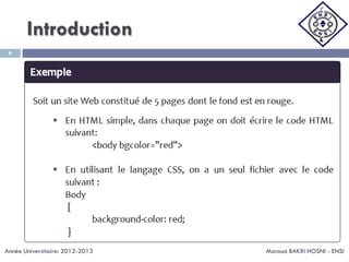 Introduction
Maroua BAKRI HOSNI - ENSI
6
Année Universitaire: 2012-2013
 