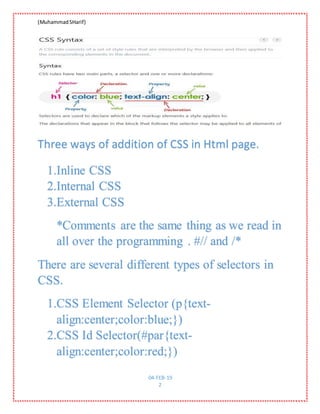 Css web side | DOCX | Web Design and HTML | Internet