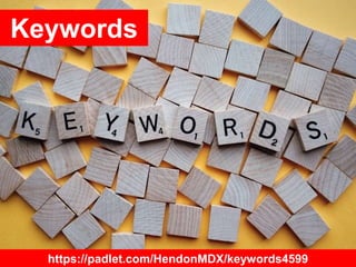 https://padlet.com/HendonMDX/keywords4599
Keywords
 