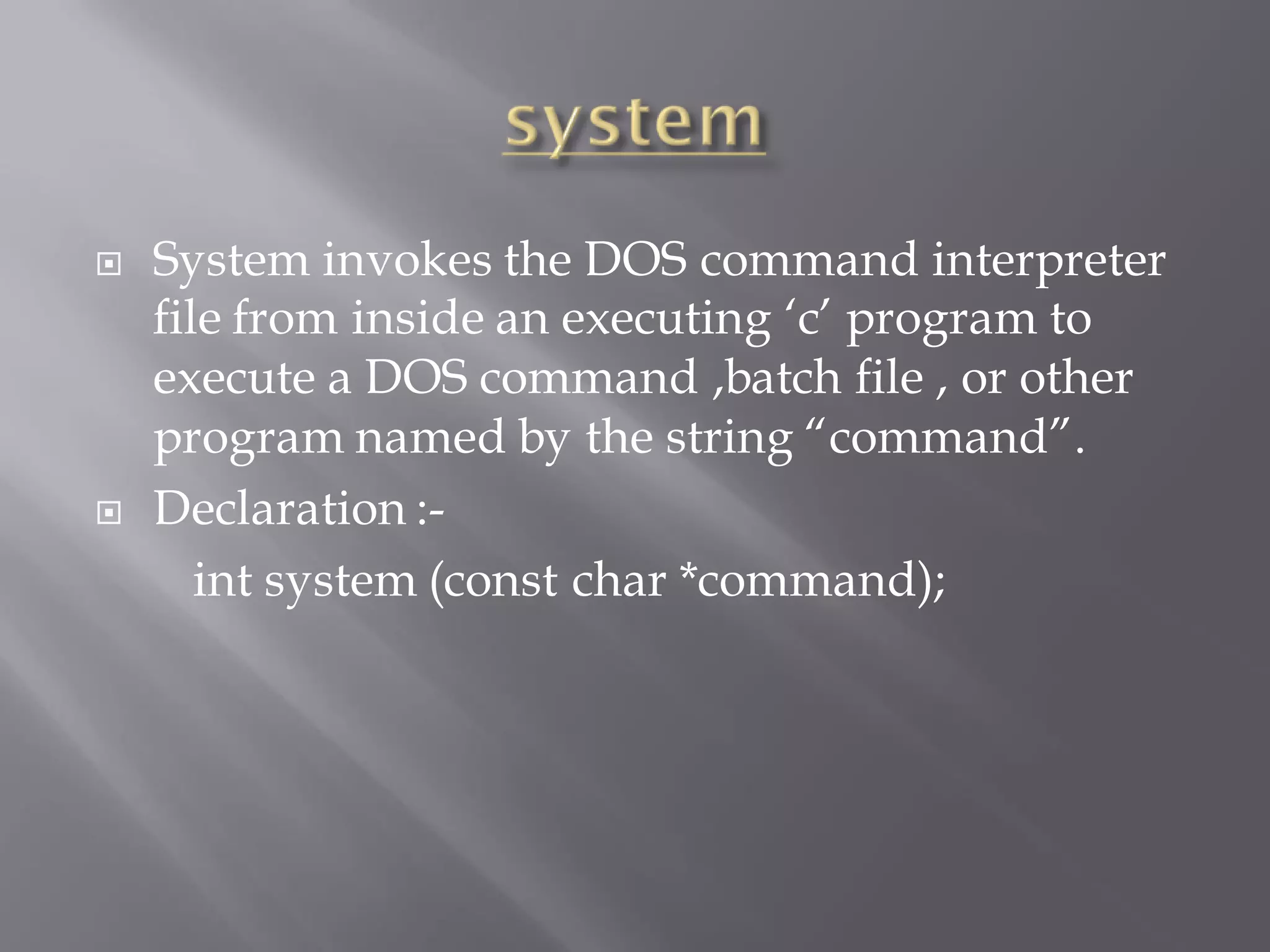 C standard library functions ppt