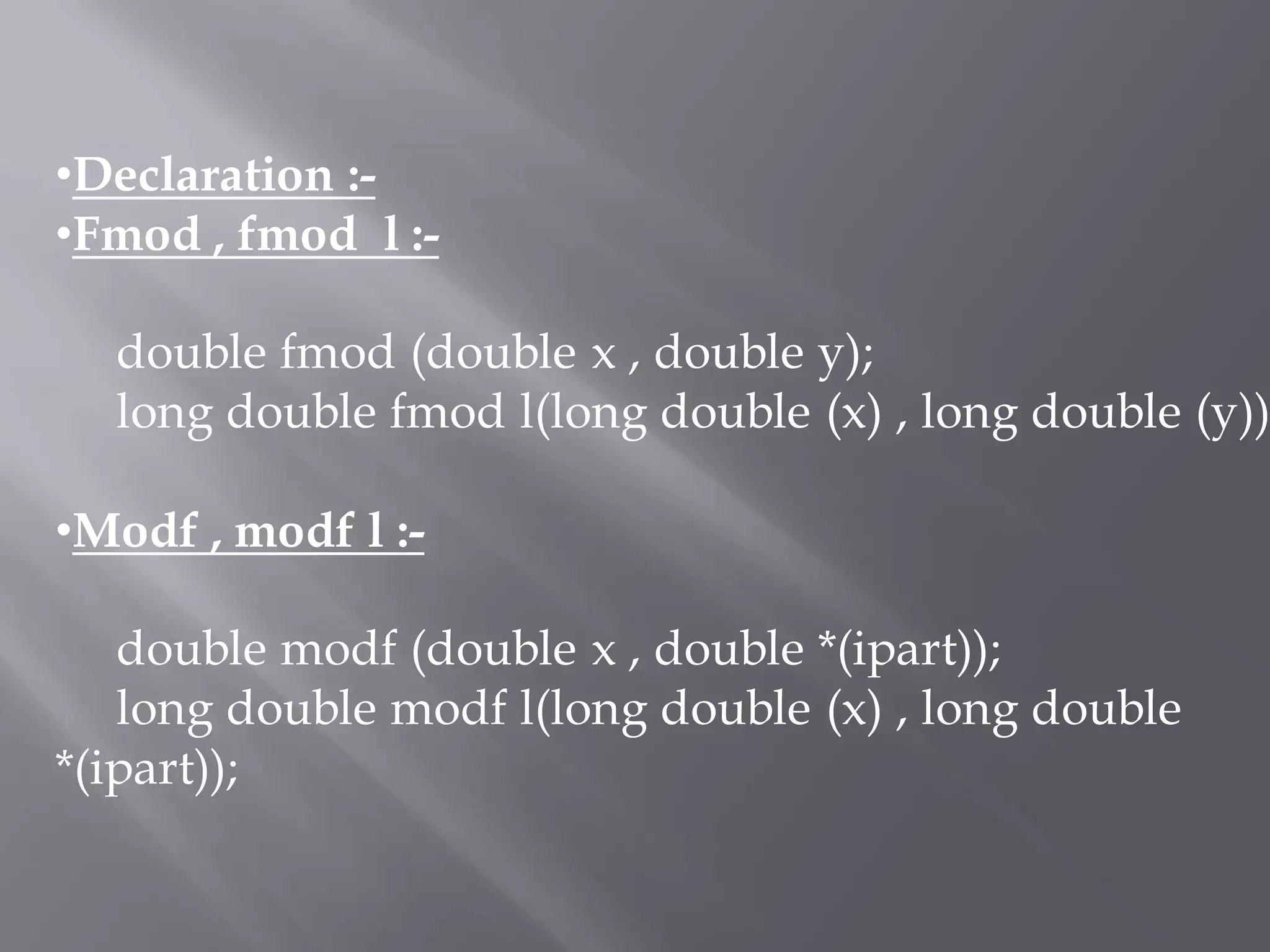 C standard library functions ppt