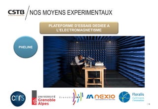 16
NOS MOYENS EXPERIMENTAUX
PLATEFORME D’ESSAIS DEDIEE A
L’ELECTROMAGNETISME
PHELINE
 