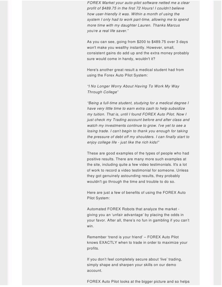 Forex autopilot system