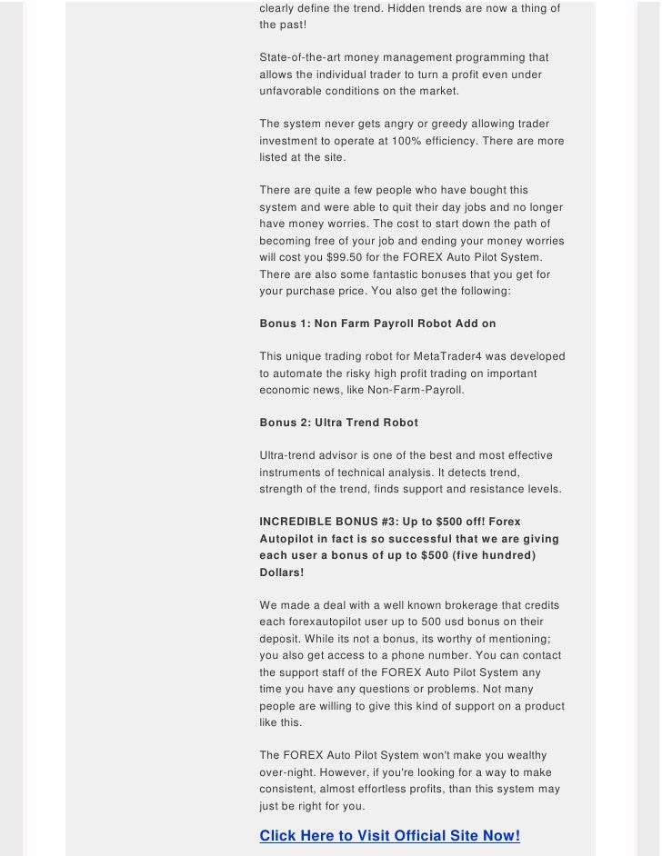 Forex autopilot system forum