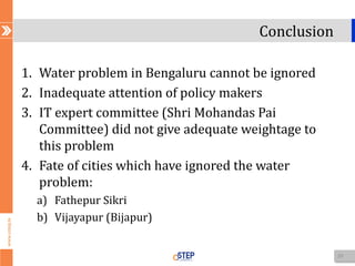 SV Ranganath's Lecture on Water Governance in Bangalore